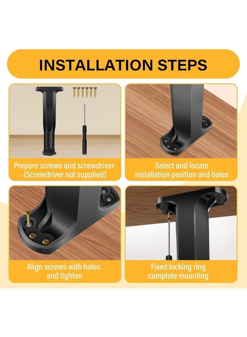 4 PCS Adjustable Height Bed Frame Support Legs - 7.8-14.6inch Bed Slats Support Leg with Screws, Furniture Legs for Bed Frame/Bed Center Slat/Cabinet/Dresser/Table/Sofa/Chair, Bed Replacement Legs - Image 4